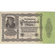 50000 مارک آلمان چاپ 1922 (قدمت 100 سال)