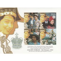  شیت یادبود پنجاهمین سالگرد سلطنت  ملکه الیزابت چاپ گامبیا