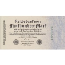 500 مارک آلمان چاپ 1922(قدمت صد سال - دارای فیلیگران - کمیاب بصورت بانکی )