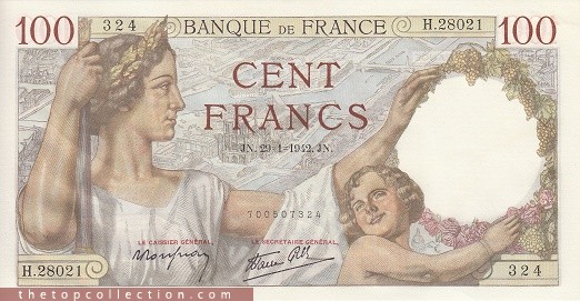 100 فرانک فرانسه 1942