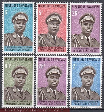 سری تمبرهای رواندا با تصویر پرزیدنت هابیاریمانا