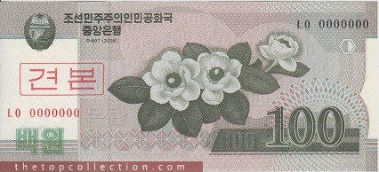 100 وون کره شمالی specimen