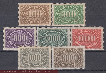 سری تمبرهای رایش آلمان بی شارنیه چاپ 1922 (بسیار کمیاب )