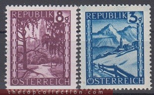 سری تمبرهای کمیاب اتریش چاپ 1945 (بی شارنیه )