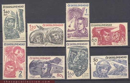 سری تمبر فضانوردان بزرگ جهان چاپ 1963 چکسلواکی    