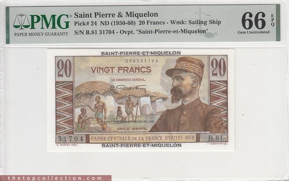 20 فرانک سنت پیر  و میکلون Pmg 66