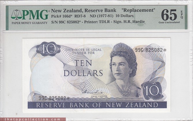 10 دلار نیوزلند - PMG 65 - Replacement