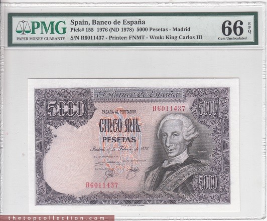 5000 پزوتا اسپانیا PMG66