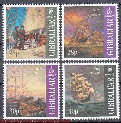 سری تمبر یادبود کشتی ماری سلست چاپ جبل الطارق   