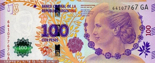 100پزو آرژانتین یادبود اوا پرون - CA series