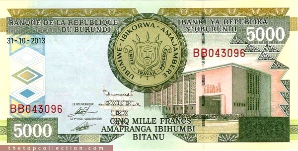 5000 فرانک بروندی 