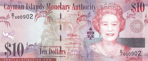 10 دلار کیمن آیلند چاپ 2010
