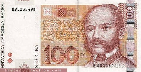100 کونا کرواسی چاپ 2012
