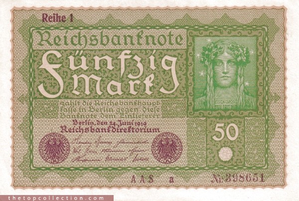 50 مارک آلمان چاپ1919 (Reihe1)