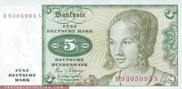 5 مارک آلمان چاپ 1980  
