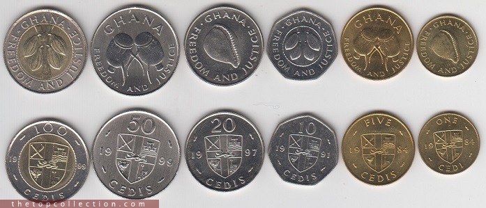 فول ست سکه های غنا (کمیاب ) 
