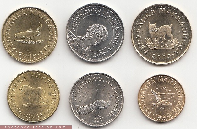 فول ست سکه های مقدونیه (کمیاب ) 