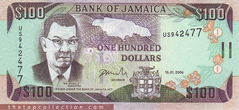 100 دلار جامائیکا چاپ 2004