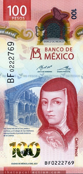 100 پزو مکزیک (2021- p134q)