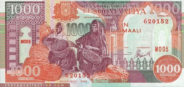 1000  (چاپ 1996)شیلینگ سومالی