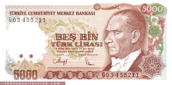 5000 لیر ترکیه
