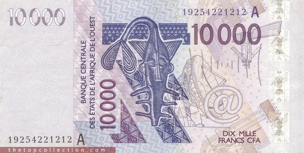 10000 فرانک ساحل عاج چاپ 2019