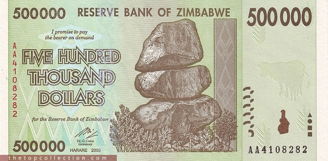 500000 دلار زیمباوه