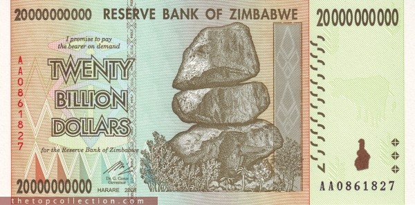 20000000000 دلار زیمباوه