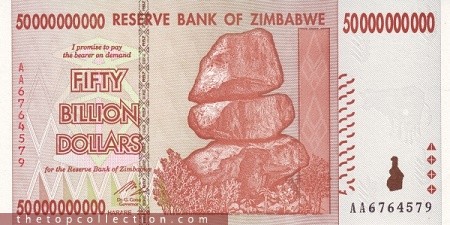 50 میلیارد دلار زیمباوه 