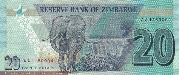 20 دلار زیمباوه