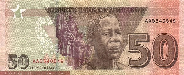 50 دلار زیمباوه