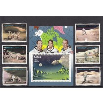 سری تمبر فضانوردی عجمان همراه با شیت یادبود