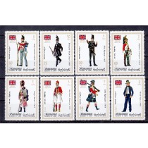 سری تمبر یونیفرم های ارتش انگلستان چاپ منامه
