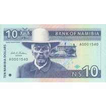 10 دلار نامیبیا (اولین اسکناس نامیبیا با سریال از باکس دوم - خاص و کمیاب )