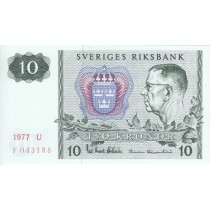 10 کرون سوئد چاپ 1977