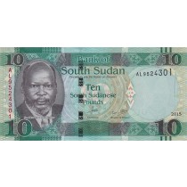 10 پوند سودان جنوبی (چاپ 2015)