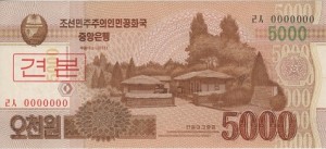 5000 وون کره شمالی specimen