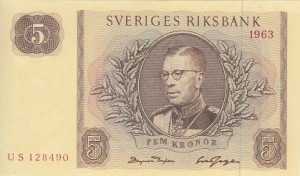 5 کرون سوئد 1963 