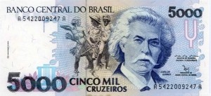 5000 کروزیرو برزیل چاپ 1990