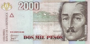 2000 پزو کلمبیا چاپ 2008