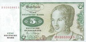 5 مارک آلمان چاپ 1980  