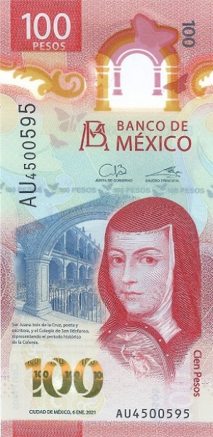100 پزو مکزیک (2021- p134L)