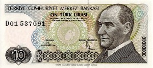 10 لیر ترکیه