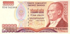 20000 لیر ترکیه