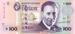 100 پزو اروگوئه چاپ 2011
