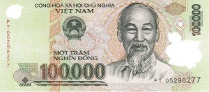 100000 دانگ ویتنام چاپ 2005