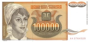 100000 دینار یوگسلاوی