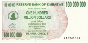 100000000 دلار زیمباوه