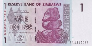 1 دلار زیمباوه