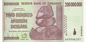 200000000 دلار زیمباوه